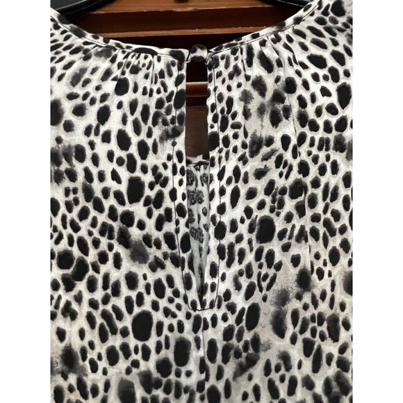 A New Day Dress Medium Black Animal Print Shift Scoop 3/4 Sleeve Women New - Picture 8 of 9